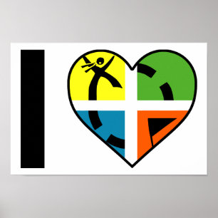 Póster Eu Amo Geocaching Cartaz Divertido