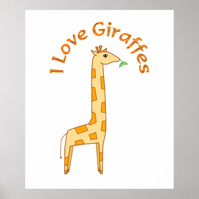 Póster Eu Amo Girafas (Frente)