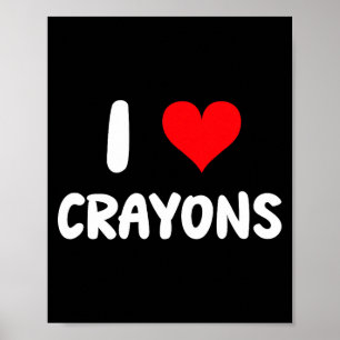Poster Eu Amo Giz de Cera - Coração - Livros de Colorir C