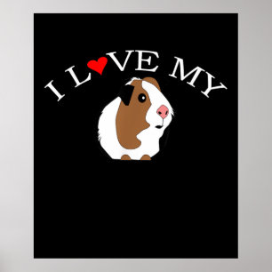 Poster Eu Amo Guiné Pig Amantes De Suínos Guiné