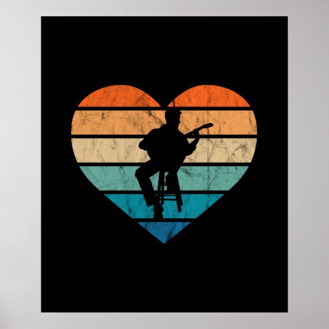 Poster Eu Amo Guitarristas Com Guitarra Acústica (Frente)