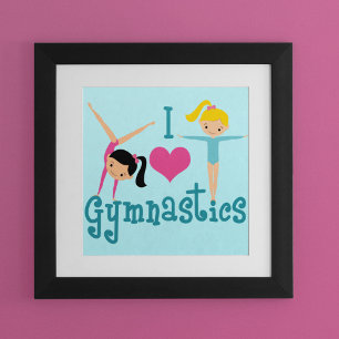 Poster Eu Amo Gymnast Bonito De Ginástica
