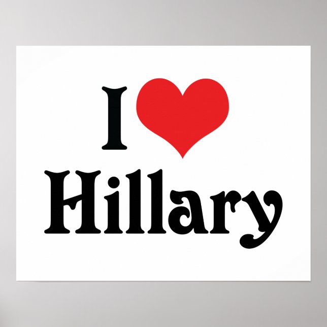 Póster Eu Amo Hillary (Frente)