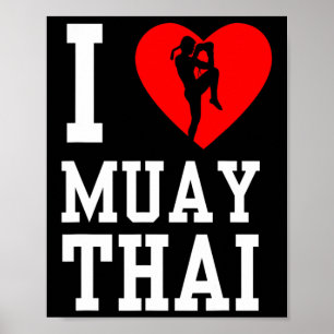 Poster Eu Amo Hobby de Boxe de Luta de Muay Thai Artes Ma