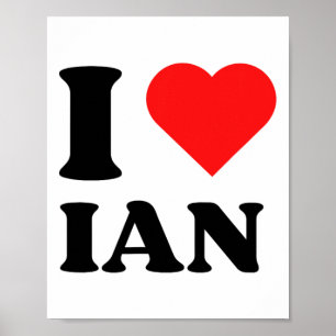 Poster Eu Amo Ian I Heart Ian Name Y2k Christmas