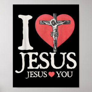 Poster Eu Amo Jesus Cristão Jesus Ama Você Versículo da B