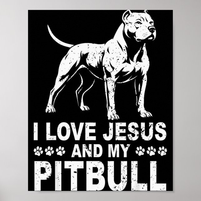 Poster Eu Amo Jesus E Meu Pitbull  (Frente)