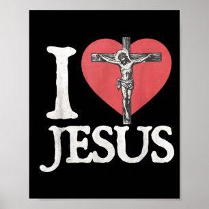 Poster Eu Amo Jesus Retro Cristão Religioso Para Homens M