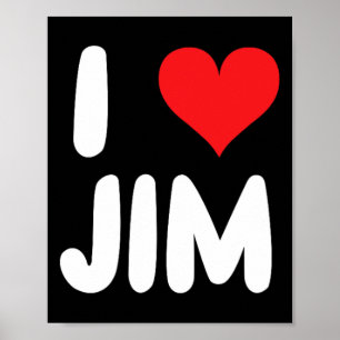Poster Eu Amo Jim - Coração - Nome