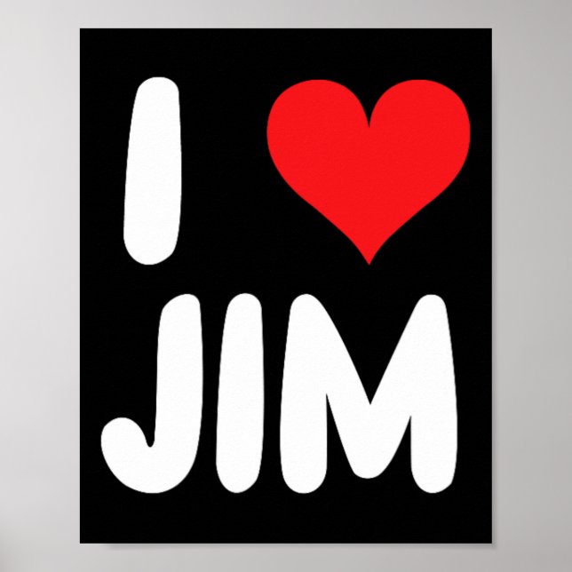 Poster Eu Amo Jim - Coração - Nome  (Frente)