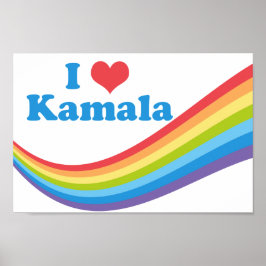 Poster Eu Amo Kamala Cute Election Rainbow