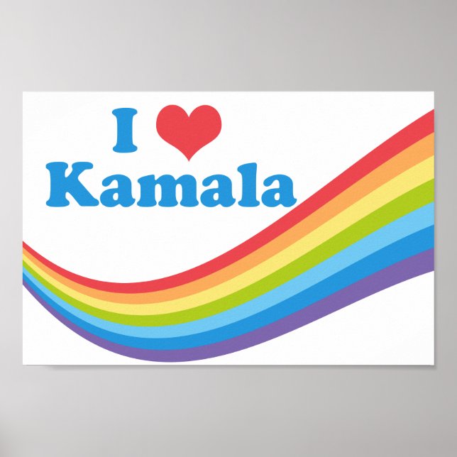 Poster Eu Amo Kamala Cute Election Rainbow (Frente)