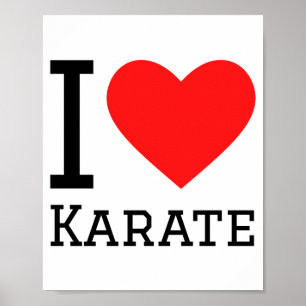Poster Eu Amo Karate Camiseta 