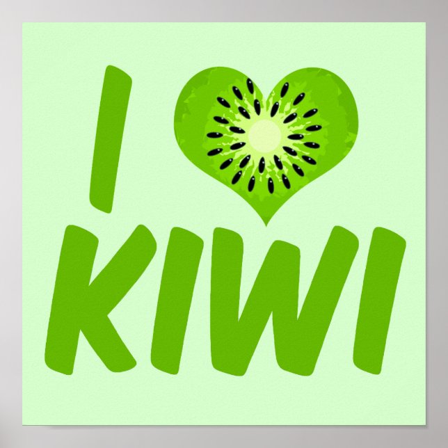 Poster Eu amo Kiwi (Frente)