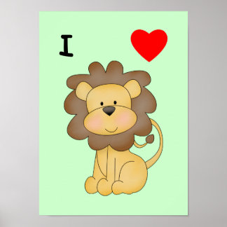 Póster Eu Amo Leões