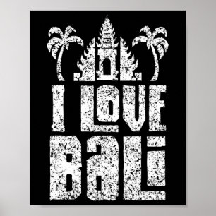 Poster Eu Amo Li Indonésia Ondas de Verão Férias