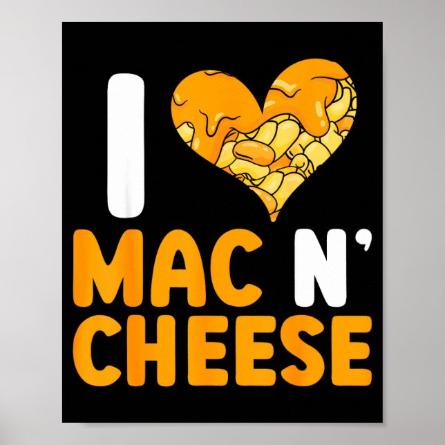 Poster Eu Amo Macarrão Com Queijo Macarrão E Queijo Engra (Frente)