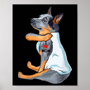 Poster Eu Amo Mamãe Tatuar Bovinos Australianos Mãe Cacho