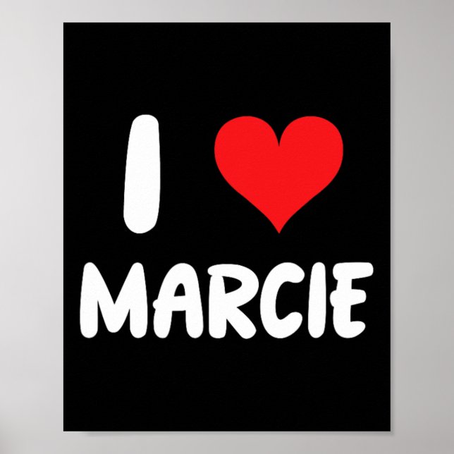 Poster Eu Amo Marcie - Coração - Nome  (Frente)