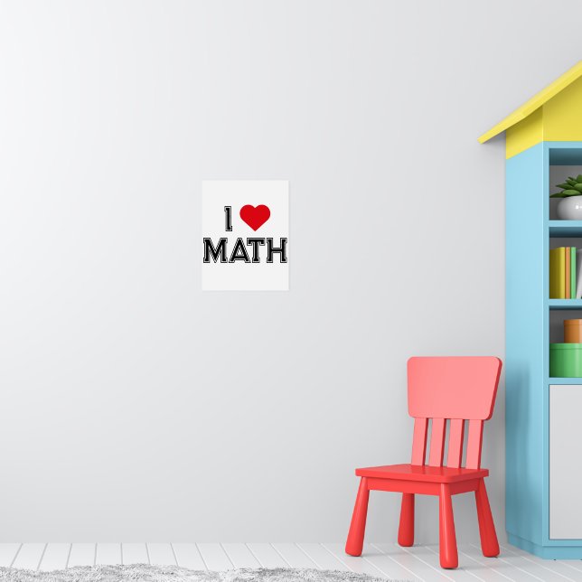 Poster Eu Amo Matemática Vintage Retro Matemática (Berçário 1)
