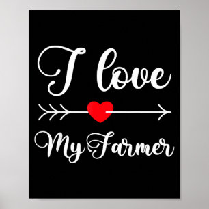 Poster Eu Amo Meu Agricultor Citação Esposa do Agricultor