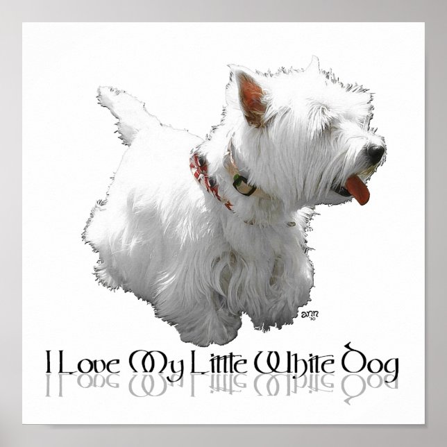 Póster Eu Amo Meu Cachorrinho Branco - Westie (Frente)