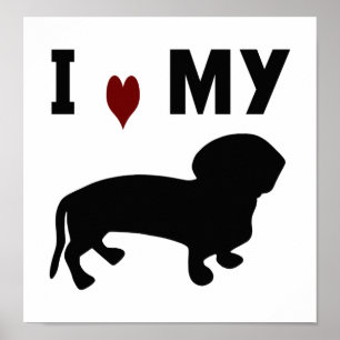Póster Eu Amo Meu Dachshund