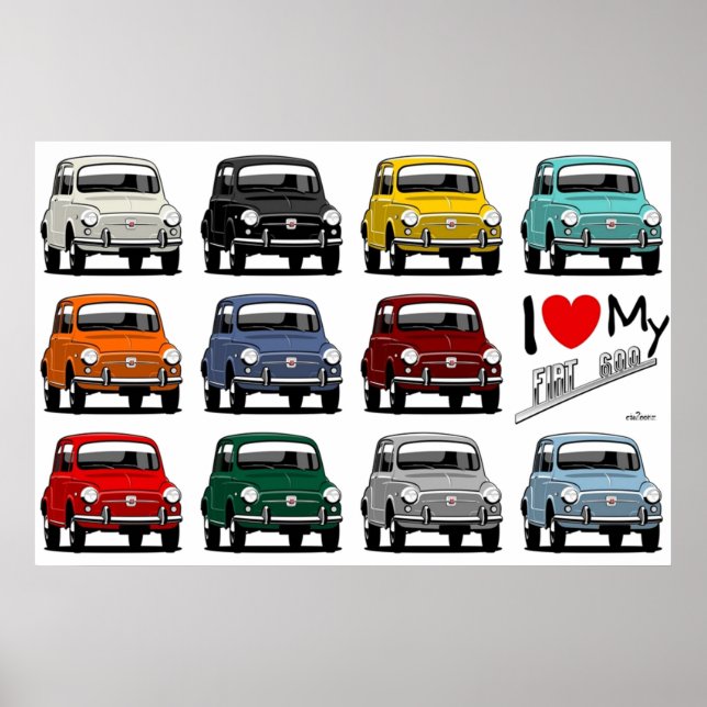Poster Eu amo meu Fiat 600 (Frente)