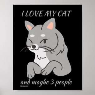 Poster EU AMO MEU GATO E QUEM SABE 3 PESSOAS gato fofo en