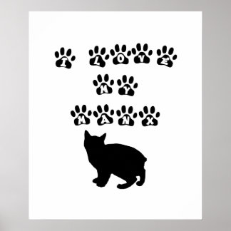 Póster Eu Amo Meu Manx — Texto Preto