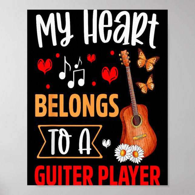 Poster Eu Amo Meu Marido Tocador de Guitarra Presentes pa (Frente)