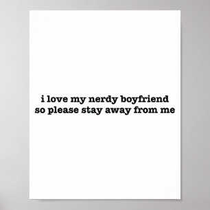 Poster Eu Amo Meu Namorado Nerd Engraçado Namorada 