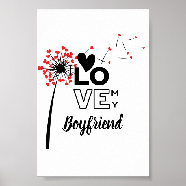 Poster Eu Amo Meu NAMORADO - Personalizado Moderno (Frente)