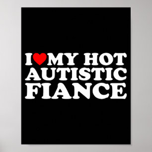Poster Eu amo meu noivo autista e gostoso conscientização