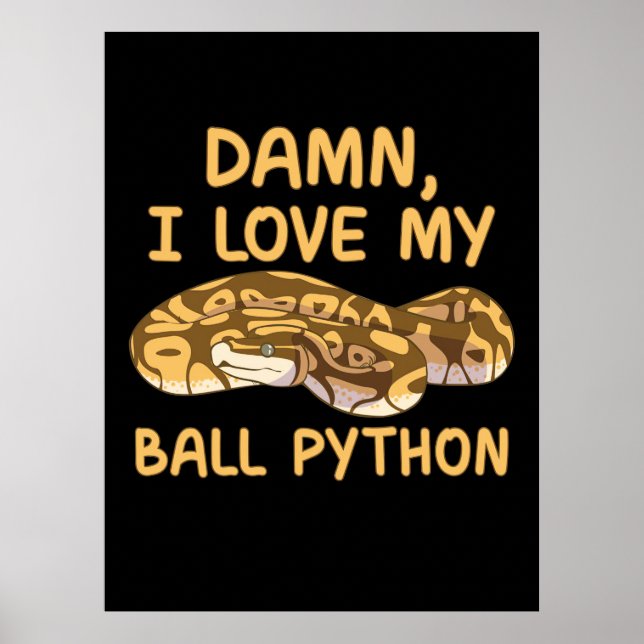 Poster Eu Amo Meu Python Ball (Frente)