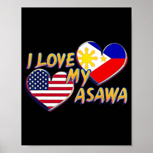 Poster Eu Amo Minha Esposa Filipina Americana Filipina As