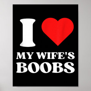 Poster Eu Amo Minha Esposas S Y2k Coração Vermelho Estéti