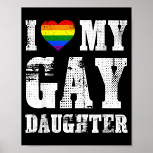Poster Eu Amo Minha Filha Gay Orgulhoso Pai Mãe Orgulho L