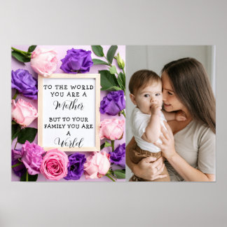 Poster Eu Amo Minha Mãe Dia das Mães Floral Lembrança