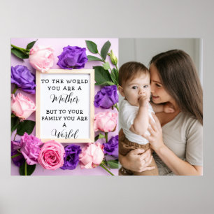 Poster Eu Amo Minha Mãe Dia das Mães Floral Lembrança