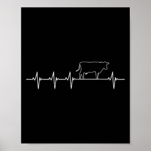 Poster Eu Amo Minha Válvula De Vaca Ekg Doente Cardíaco