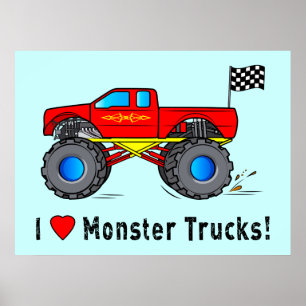 Póster Eu amo monster truck!