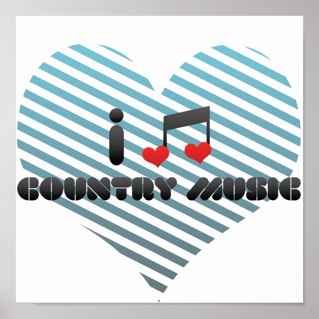 Poster Eu Amo Música country (Frente)