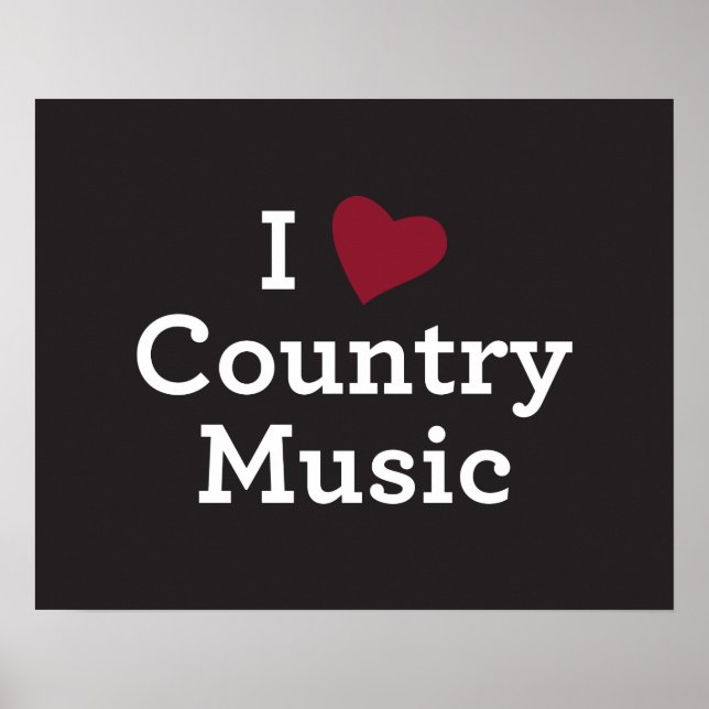 Poster Eu Amo Música country (Frente)