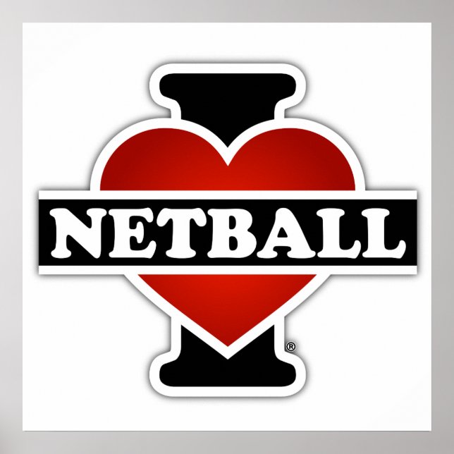 Póster Eu Amo Netball (Frente)