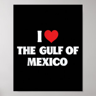 Poster Eu Amo O Golfo Do México Usa Memória Engraçada