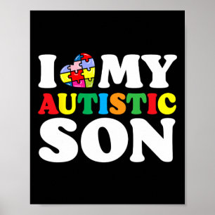 Poster Eu Amo O Meu Filho Autista Quebra-cabeça Piece Aut
