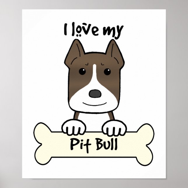 Póster Eu Amo O Meu Pitbull (Frente)