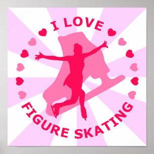 Póster Eu amo o patinagem artística