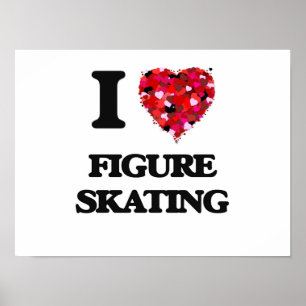 Póster Eu amo o patinagem artística